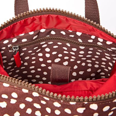 Roka Backpack Small Canfield B Recycled Canvas: Brown Dot at Bibelot Leek UK Stockist