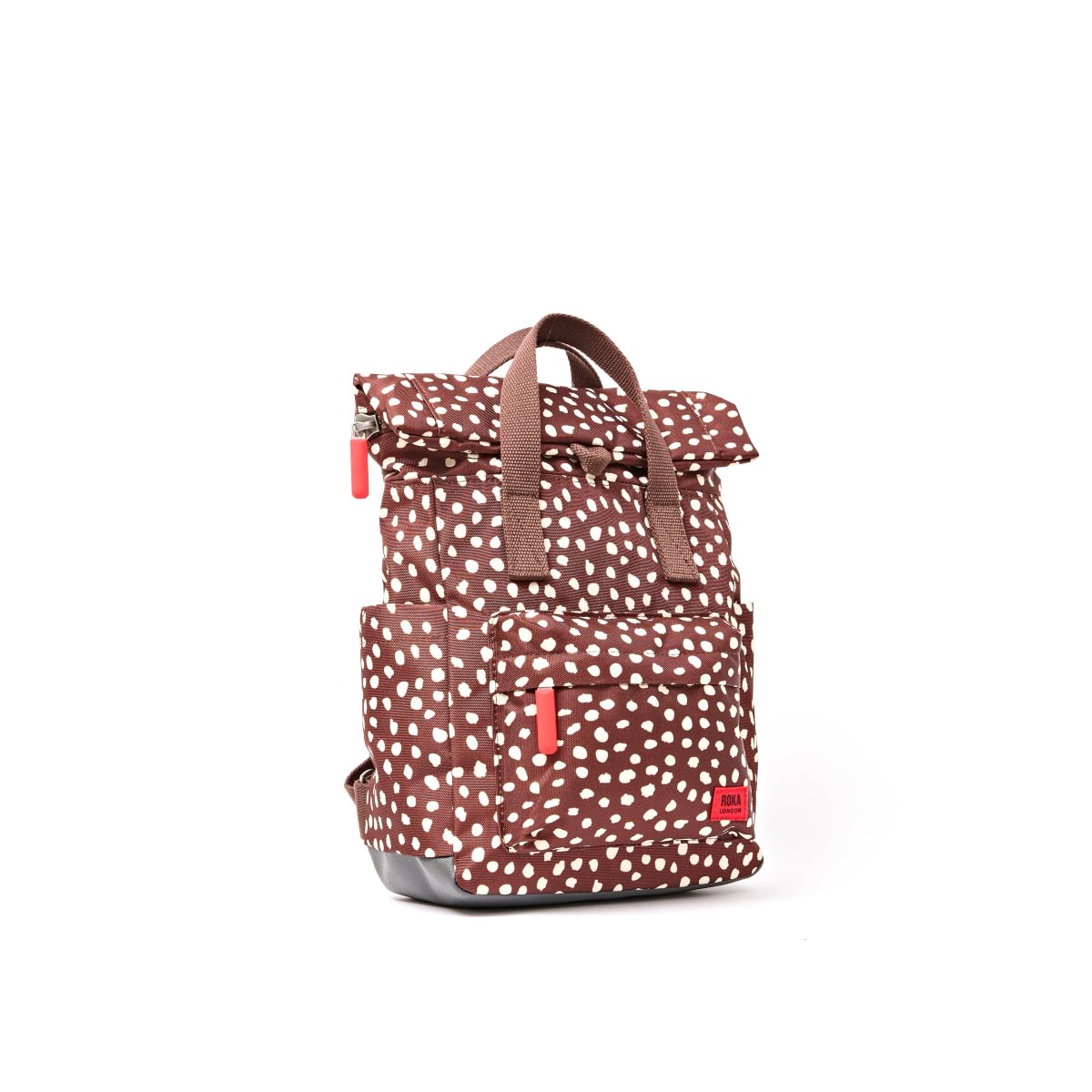 Roka Backpack Small Canfield B Recycled Canvas: Brown Dot at Bibelot Leek UK Stockist
