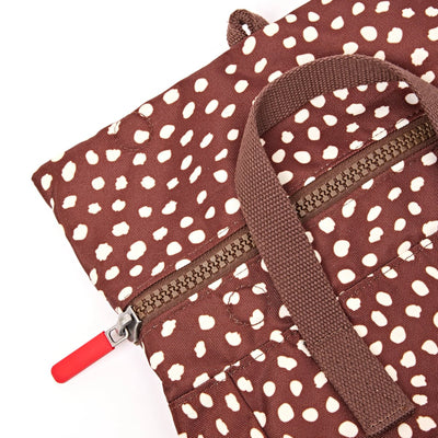 Roka Backpack Small Canfield B Recycled Canvas: Brown Dot at Bibelot Leek UK Stockist