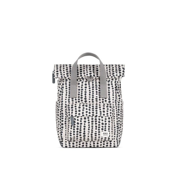 Roka Backpack Small Canfield B Recycled Canvas: Linear Dot