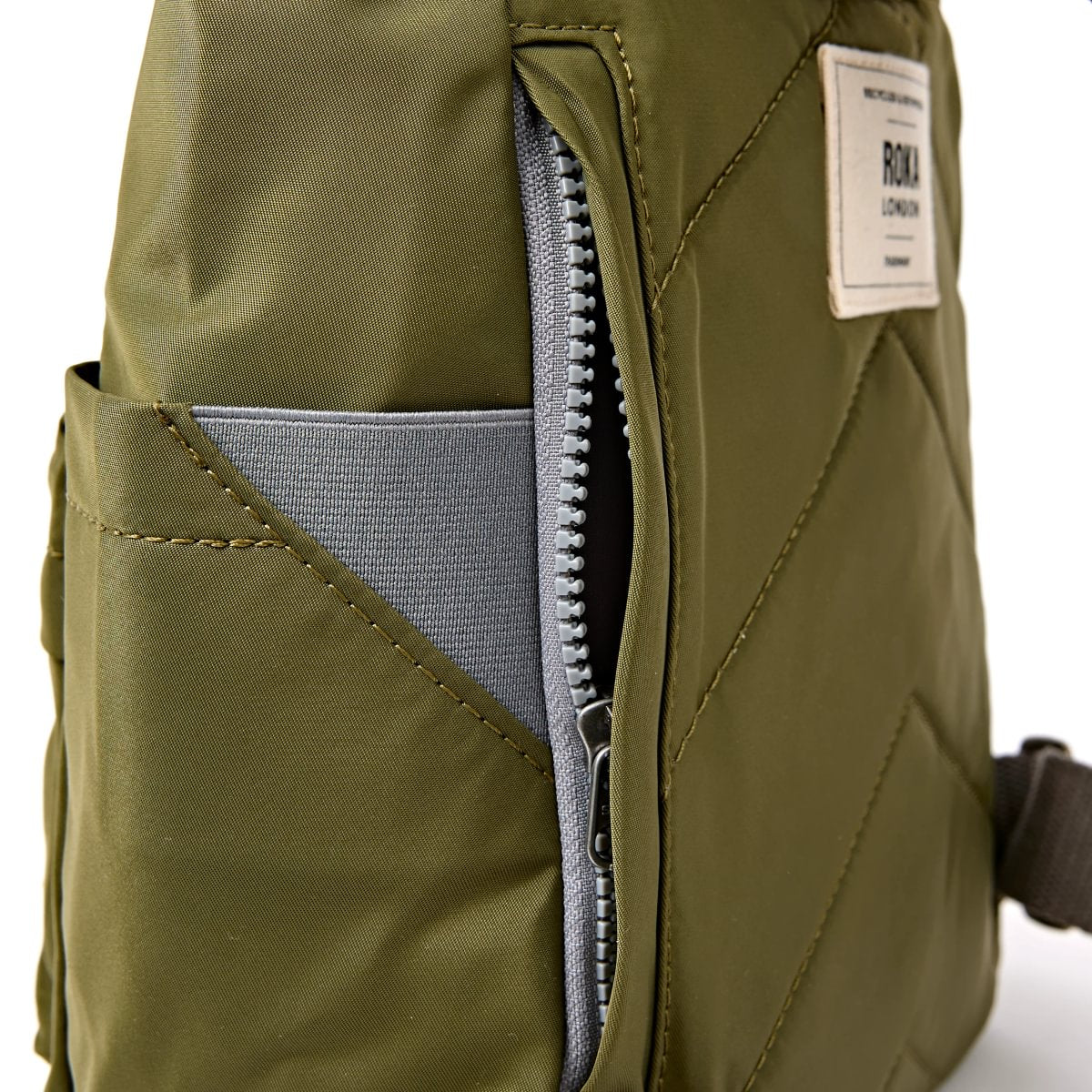 Roka Backpack Small Canfield B Recycled Nylon: Chive at Bibelot Leek UK Stockist