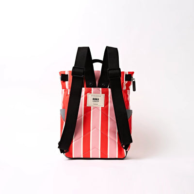Roka Backpack Small Canfield B Recycled Canvas: Seaside Stripe at Bibelot Leek
