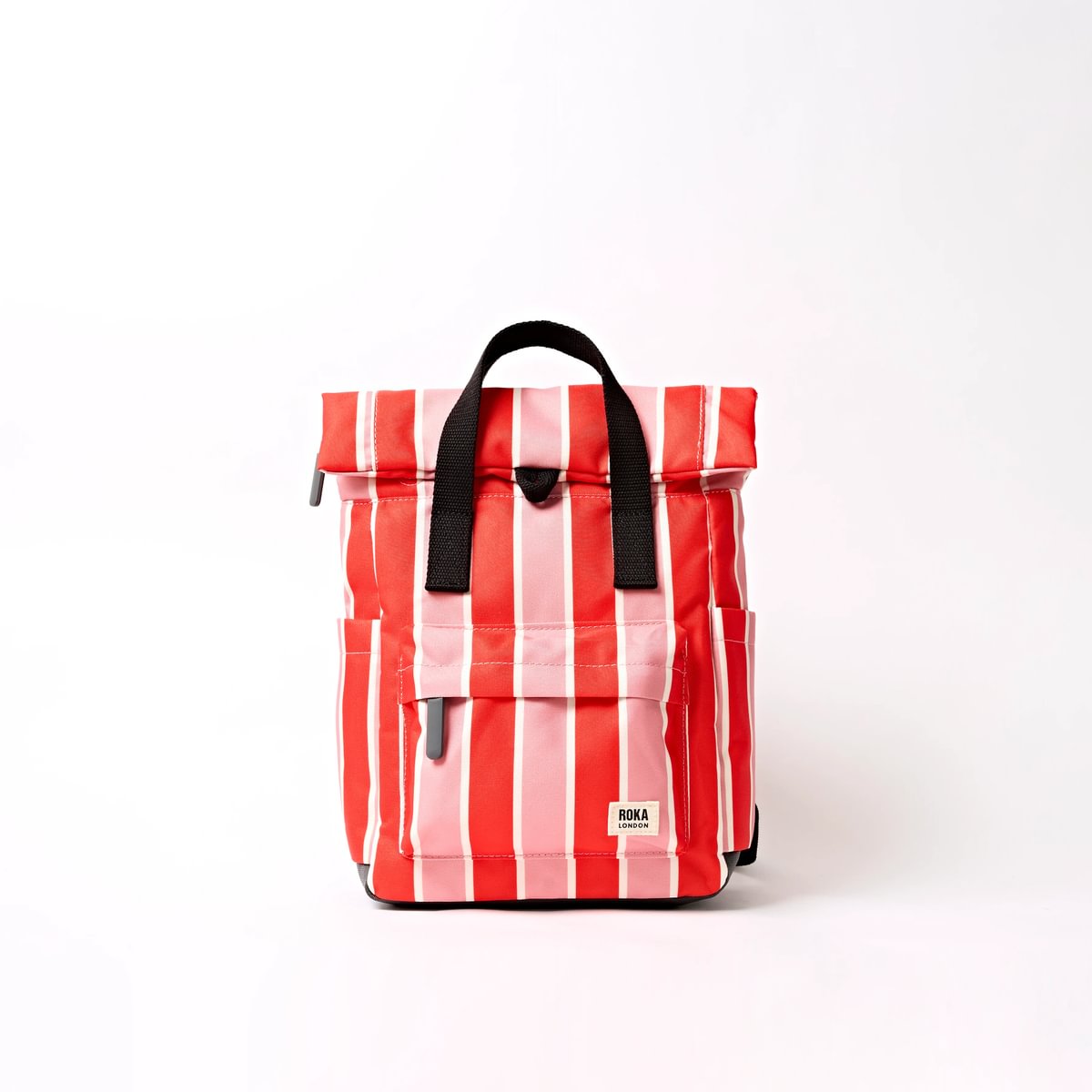Roka Backpack Small Canfield B Recycled Canvas: Seaside Stripe at Bibelot Leek