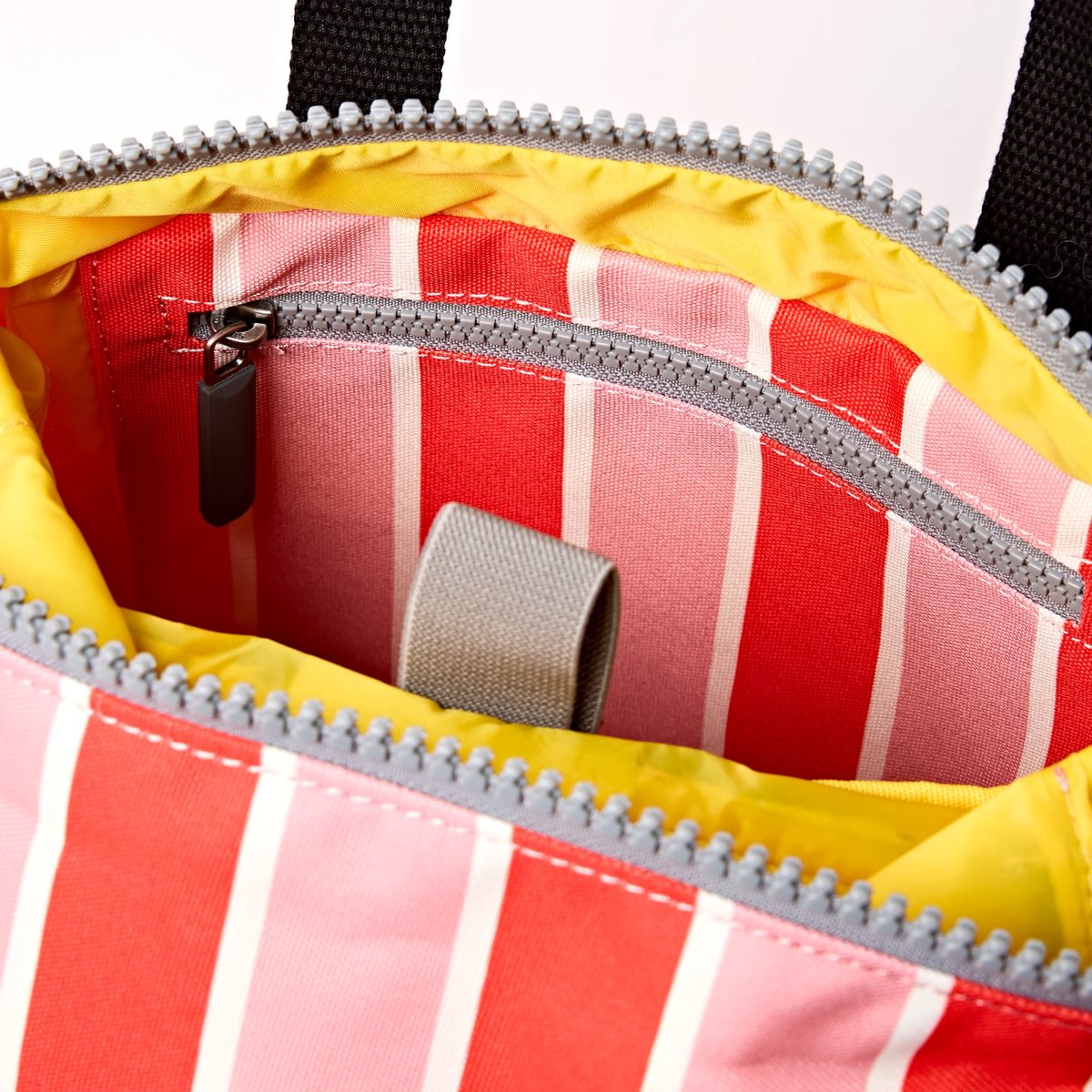 Roka Backpack Small Canfield B Recycled Canvas: Seaside Stripe at Bibelot Leek
