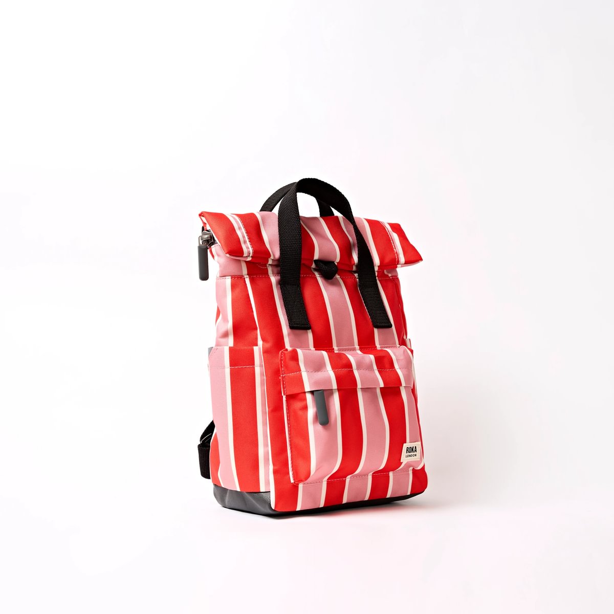 Roka Backpack Small Canfield B Recycled Canvas: Seaside Stripe at Bibelot Leek