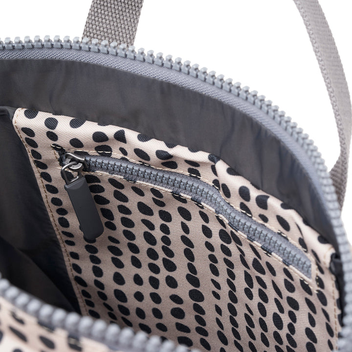 Roka Backpack Small Canfield B Recycled Canvas: Linear Dot