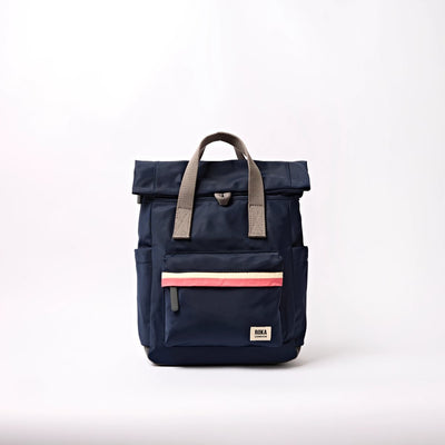 Roka Backpack Small Canfield B Recycled Nylon: Midnight Stripe at Bibelot Leek