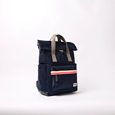 Roka Backpack Small Canfield B Recycled Nylon: Midnight Stripe at Bibelot Leek