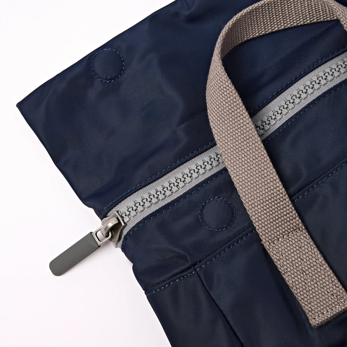 Roka Backpack Small Canfield B Recycled Nylon: Midnight Stripe at Bibelot Leek