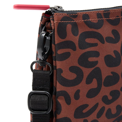 Roka Carnaby Crossbody XL Scarlet Leopard Print Recycled Canvas 
