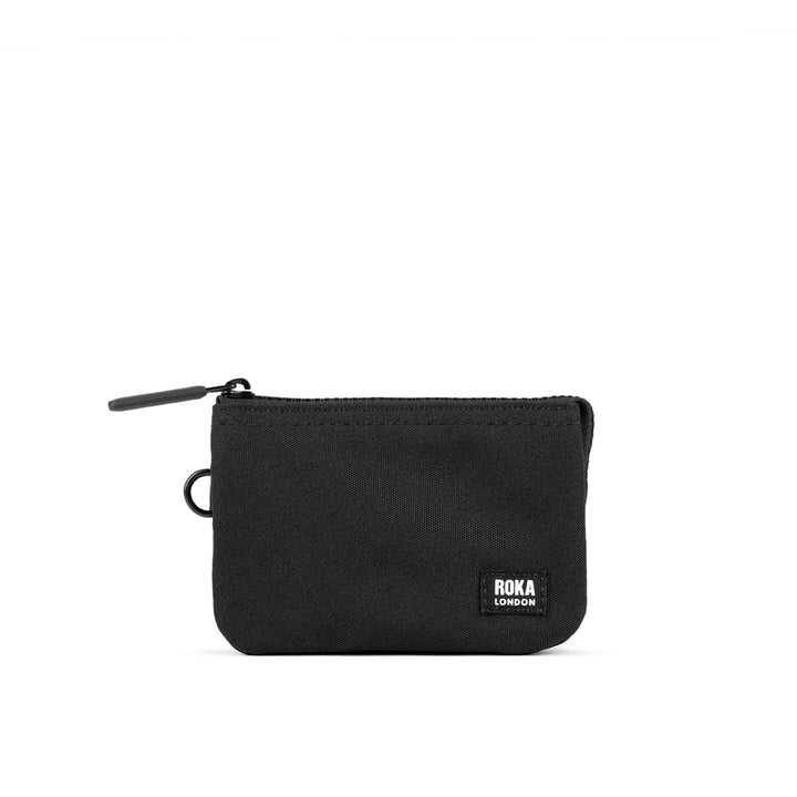 Roka Small Carnaby Recycled Canvas Wallet: All Black