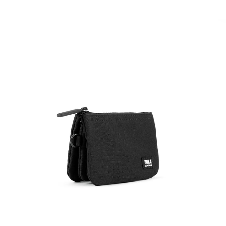 Roka Small Carnaby Recycled Canvas Wallet: All Black