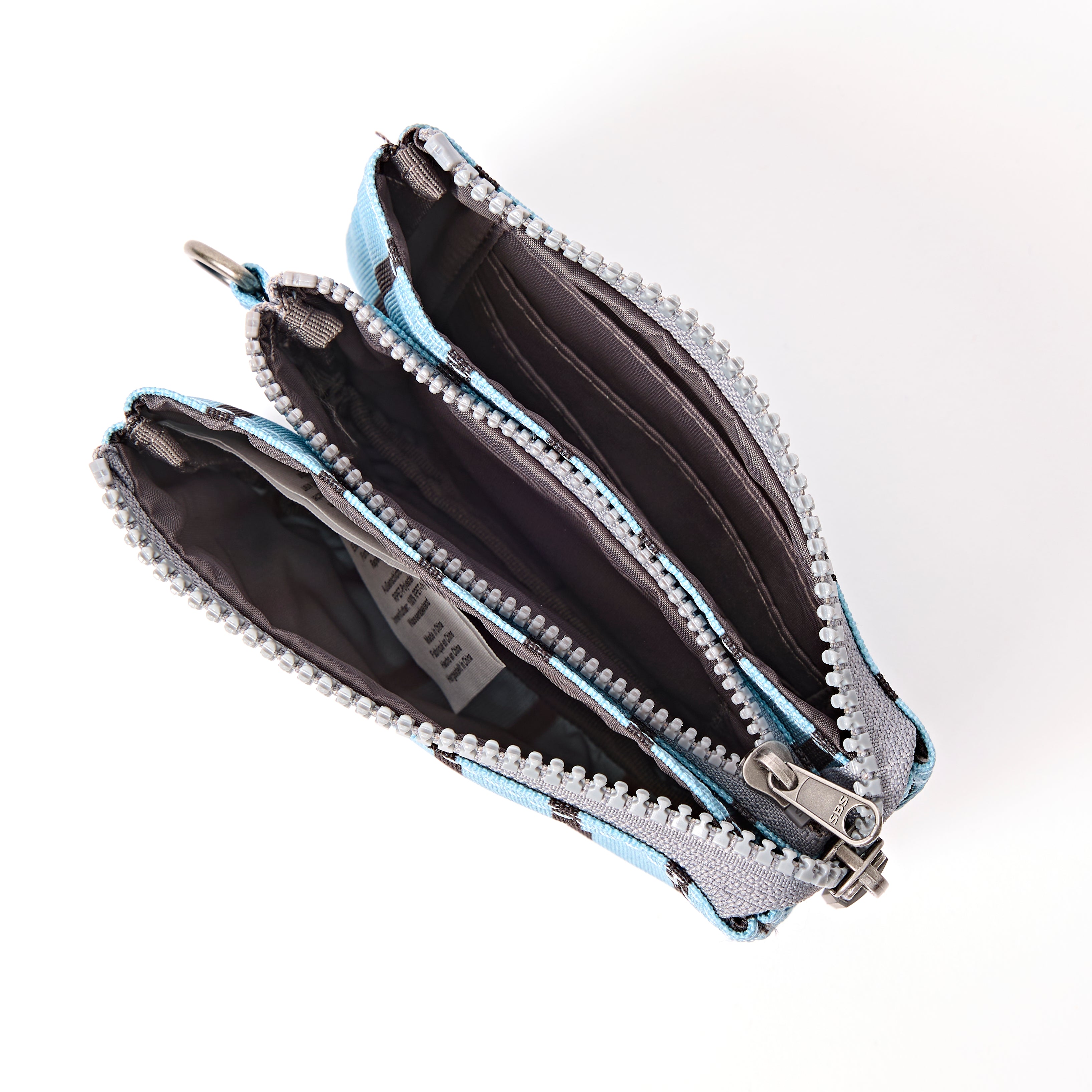 ROKA Small Carnaby Wallet – Blue Stripe Recycled Canvas at Bibelot Leek UK Stockist