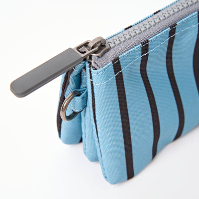 ROKA Small Carnaby Wallet – Blue Stripe Recycled Canvas at Bibelot Leek UK Stockist