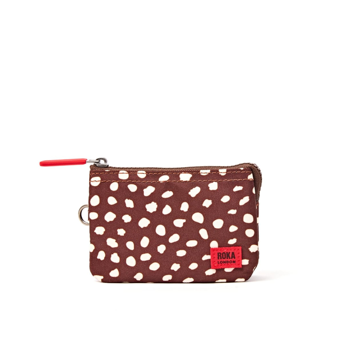 ROKA Small Carnaby Wallet – Brown Dot Recycled Canvas at Bibelot Leek UK Stockist
