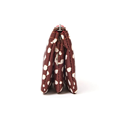 ROKA Small Carnaby Wallet – Brown Dot Recycled Canvas at Bibelot Leek UK Stockist