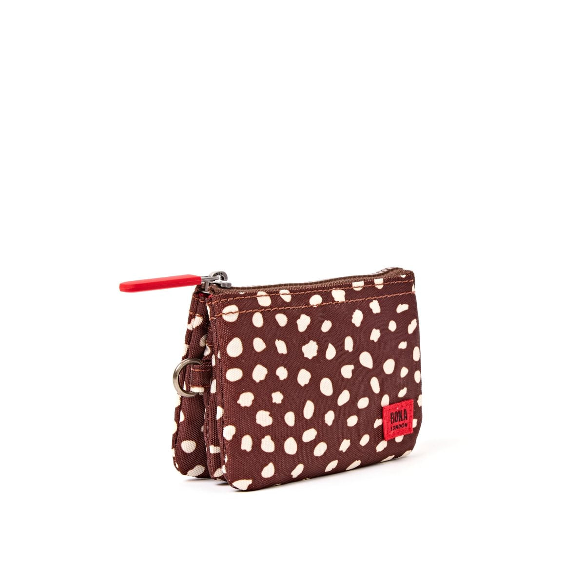 ROKA Small Carnaby Wallet – Brown Dot Recycled Canvas at Bibelot Leek UK Stockist