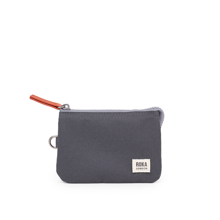 Roka Small Carnaby Recycled Canvas Wallet: Faded Black