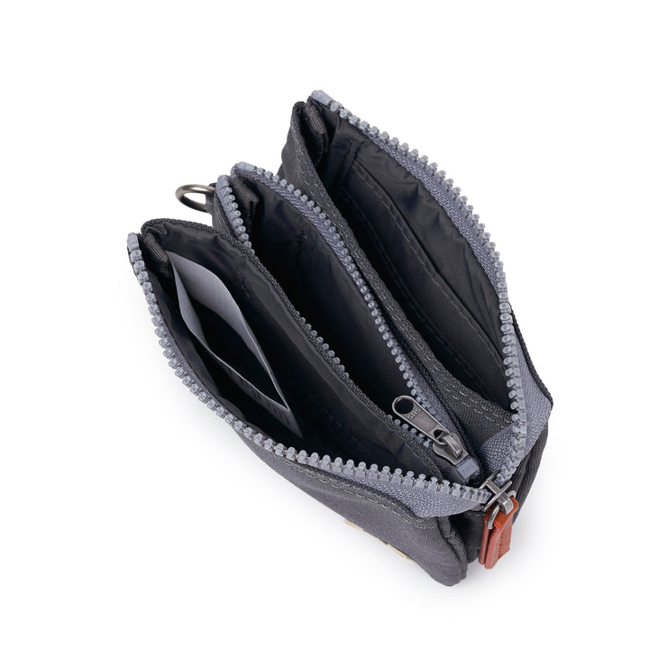 Roka Small Carnaby Recycled Canvas Wallet: Faded Black