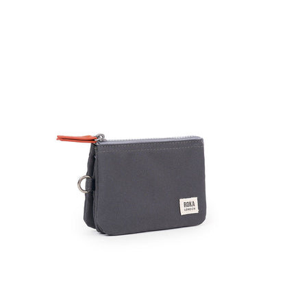 Roka Small Carnaby Recycled Canvas Wallet: Faded Black