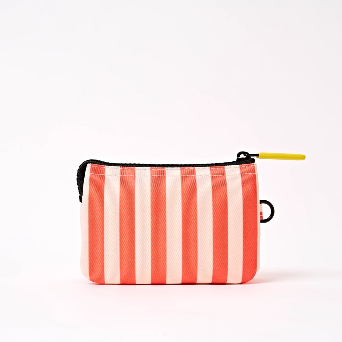 Roka Small Carnaby Recycled Canvas Wallet: Coral Stripe at Bibelot Leek