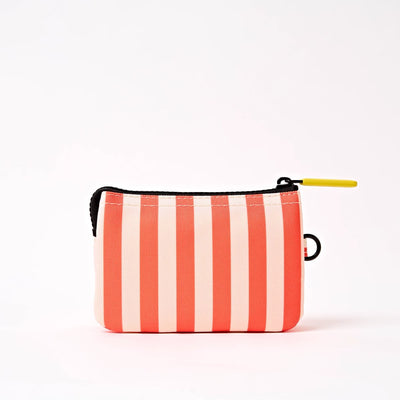Roka Small Carnaby Recycled Canvas Wallet: Coral Stripe at Bibelot Leek