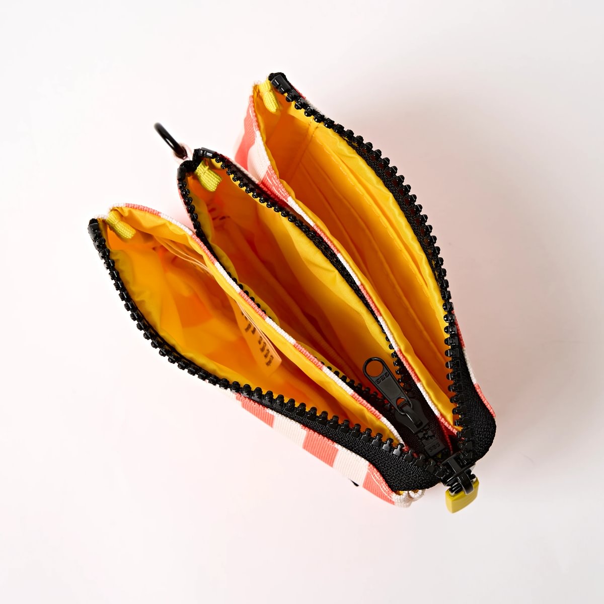 Roka Small Carnaby Recycled Canvas Wallet: Coral Stripe at Bibelot Leek