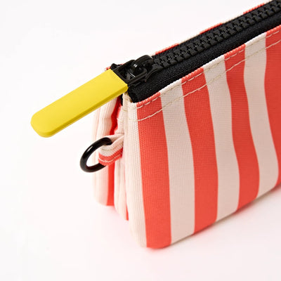 Roka Small Carnaby Recycled Canvas Wallet: Coral Stripe at Bibelot Leek