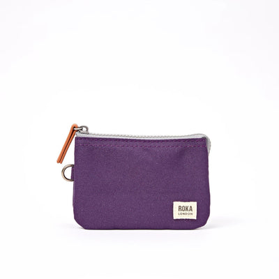 ROKA Small Carnaby Wallet – Deep Grape Recycled Canvas at Bibelot Leek UK Stockist
