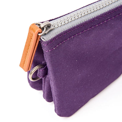 ROKA Small Carnaby Wallet – Deep Grape Recycled Canvas at Bibelot Leek UK Stockist