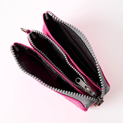 Roka Small Carnaby Recycled Canvas Wallet: Granita Red  at Bibelot Leek