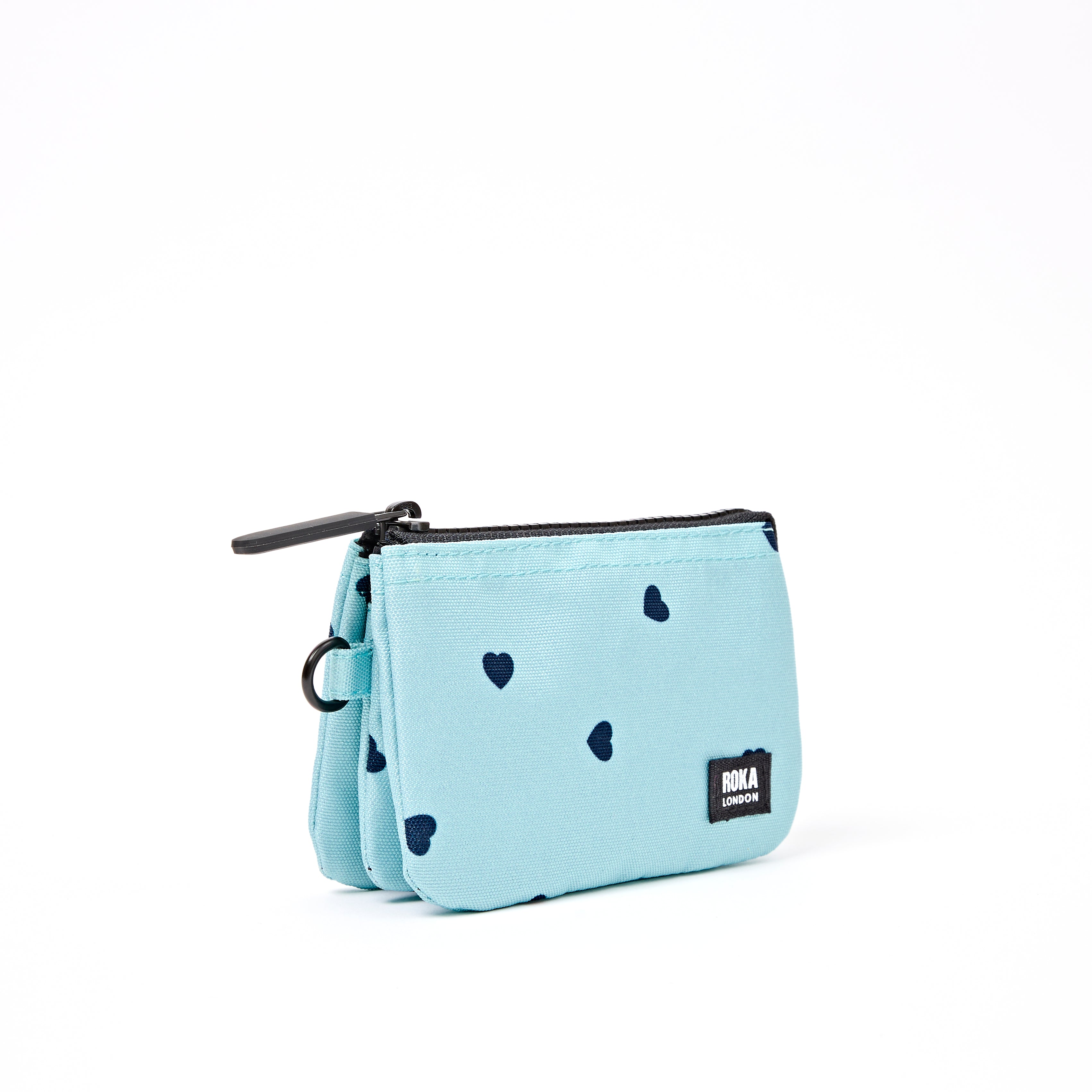ROKA Small Carnaby Wallet – Heart Print Recycled Canvas at Bibelot Leek IK Stockist