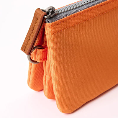 Roka Small Carnaby Recycled Canvas Wallet: Jaffa Orange at Bibelot Leek