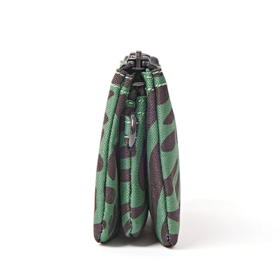 ROKA Small Carnaby Wallet – Mixed Animal Artichoke Recycled Canvas at Bibelot Leek UK Stockist
