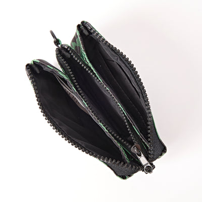 ROKA Small Carnaby Wallet – Mixed Animal Artichoke Recycled Canvas at Bibelot Leek UK Stockist