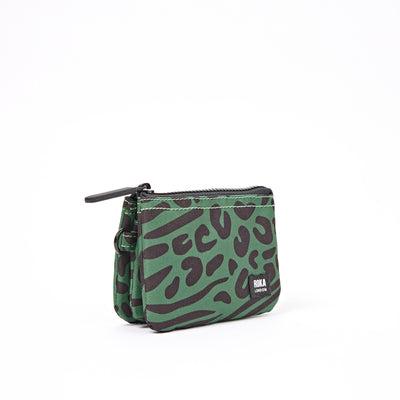 ROKA Small Carnaby Wallet – Mixed Animal Artichoke Recycled Canvas at Bibelot Leek UK Stockist