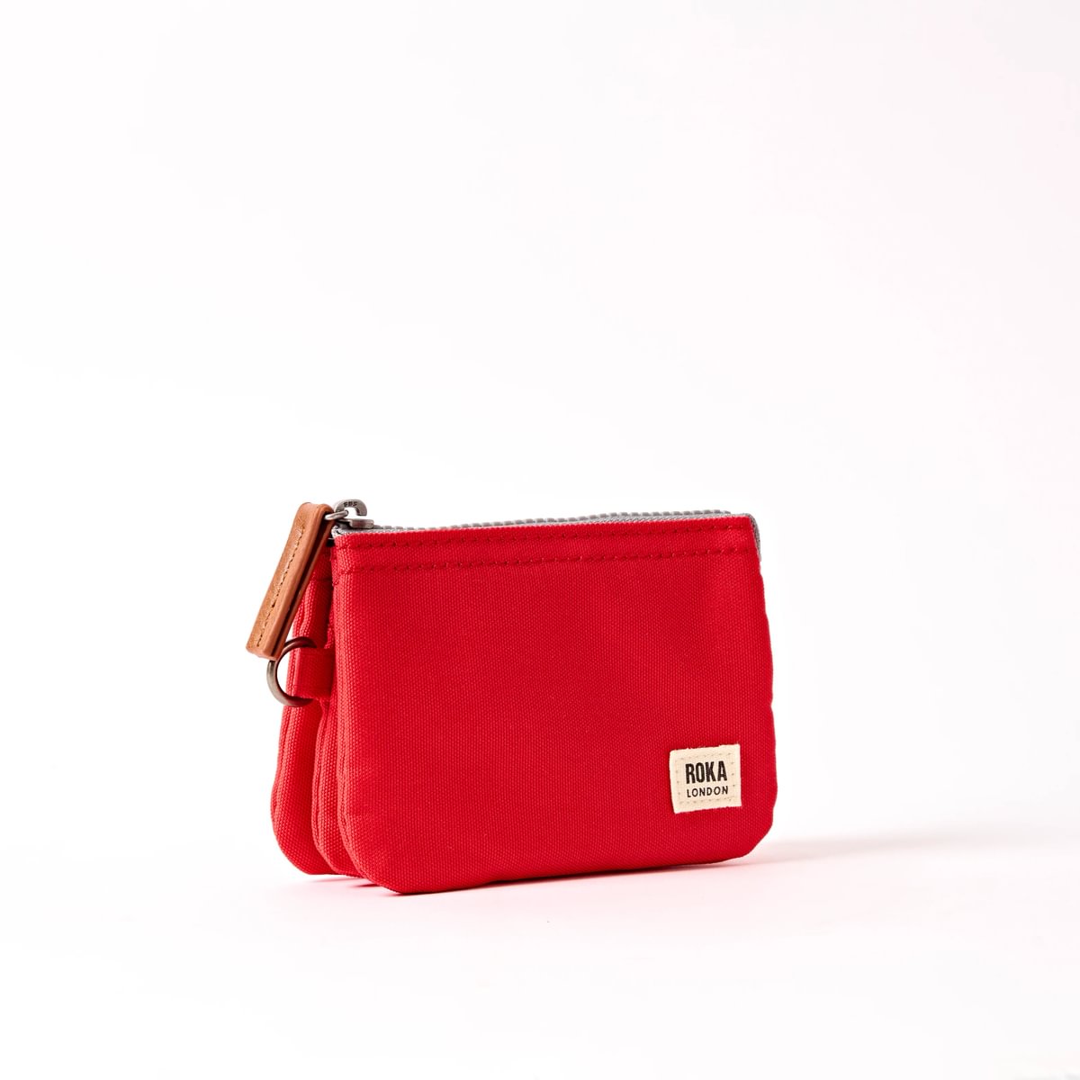 Roka Small Carnaby Recycled Canvas Wallet: Scarlet at Bibelot Leek