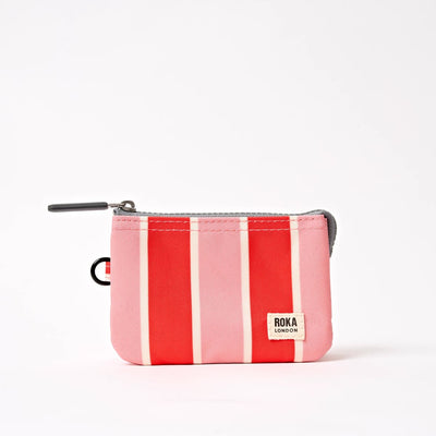 Roka Small Carnaby Recycled Canvas Wallet: Seaside Stripe at Bibelot Leek