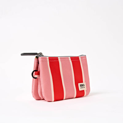 Roka Small Carnaby Recycled Canvas Wallet: Seaside Stripe at Bibelot Leek