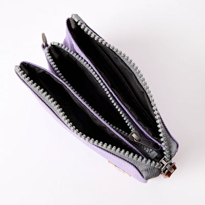 Roka Small Carnaby Recycled Canvas Wallet: Thistle Bloom at Bibelot Leek