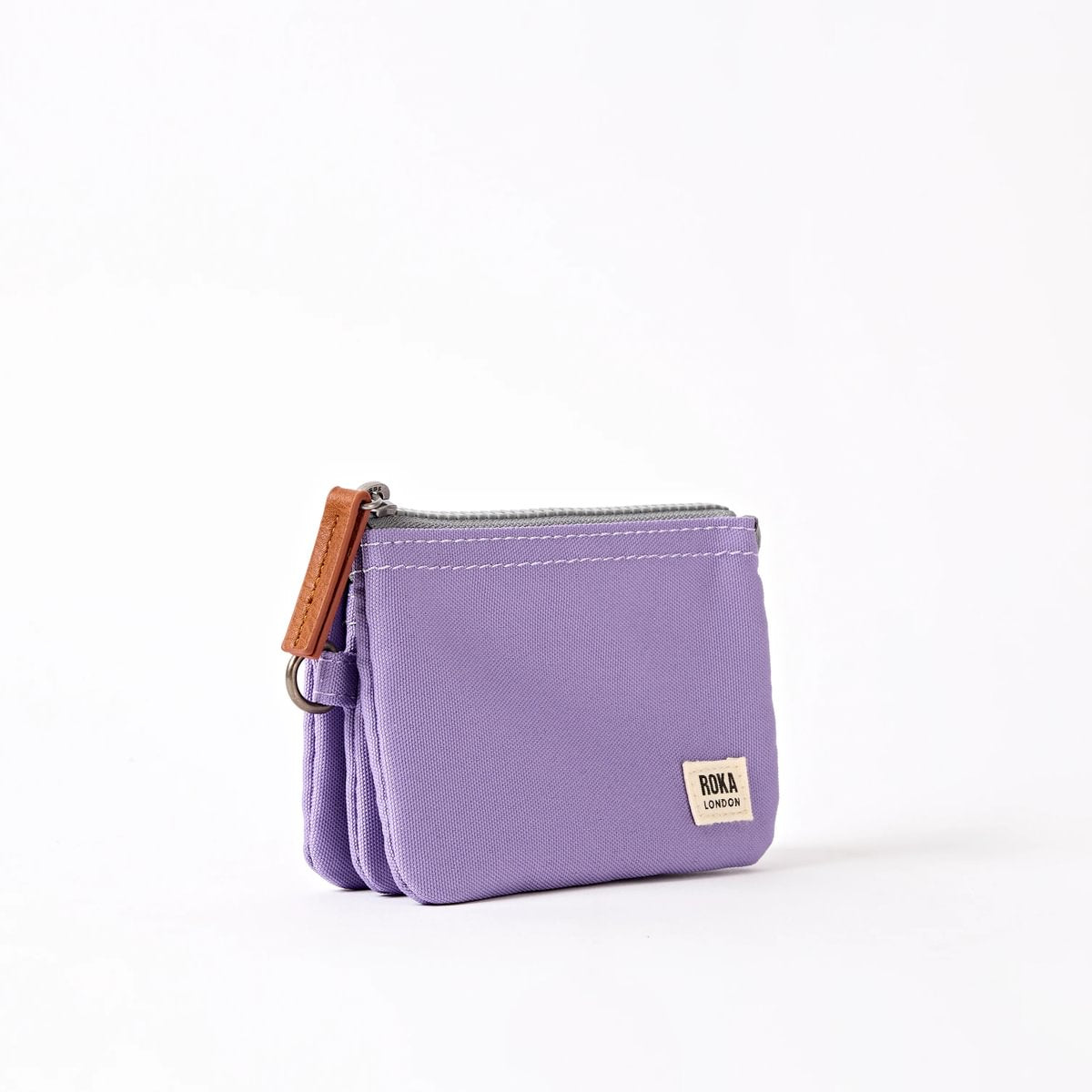 Roka Small Carnaby Recycled Canvas Wallet: Thistle Bloom at Bibelot Leek