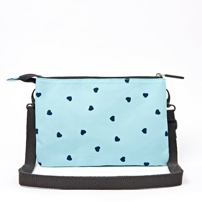 Roka Carnaby Crossbody XL Heart Print Recycled Canvas at Bibelot Leek UK Stockist
