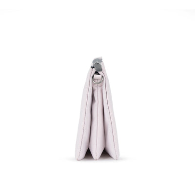 Roka Folded light pink leather wallet on a white background