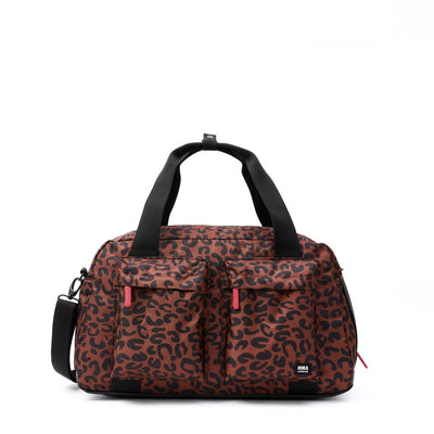 Roka Gatwick Carry-On Duffel Bag in Scarlet Leopard Print Canvas - Medium Bibelot Leek