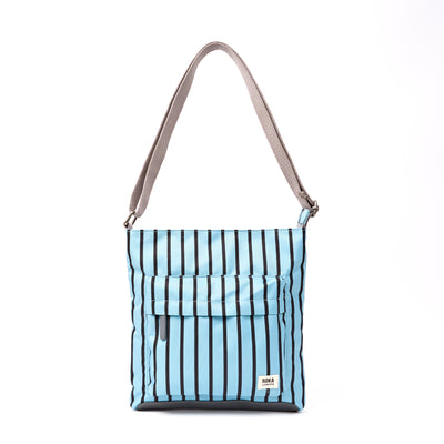 Roka Kennington Crossbody Bag Recycled Canvas: Blue Stripe at Bibelot Leek UK Stockist