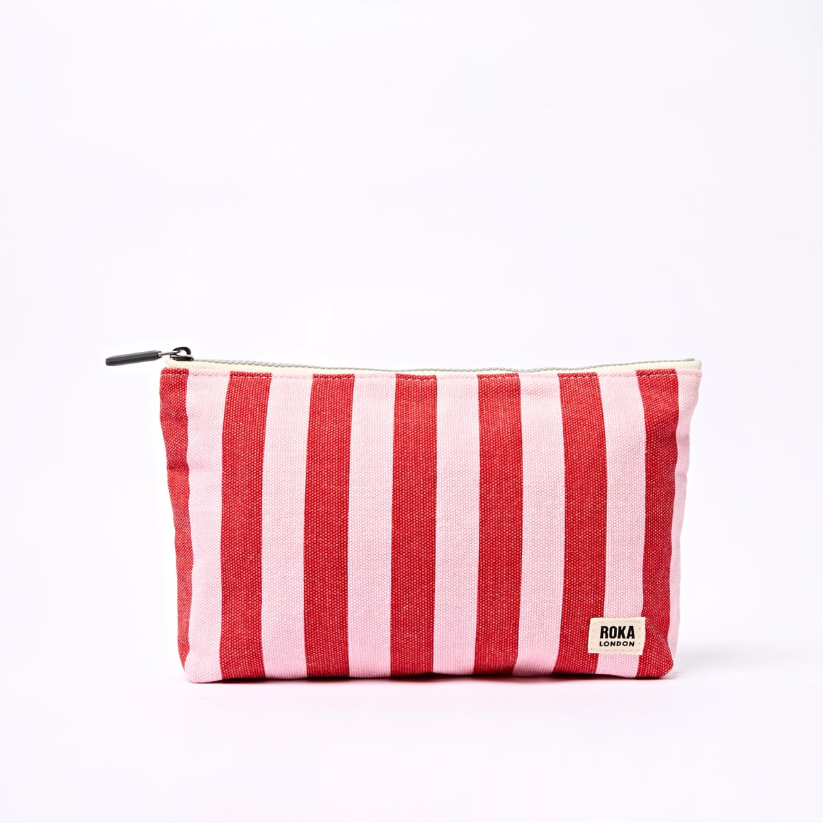 Roka Maida Vale Medium Pouch in Strawberry Stripe at Bibelot Leek