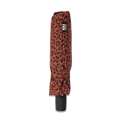 Roka Waterloo Umbrella Sustainable: Brown Mini Leopard at Bibelot Leek UK Stockist