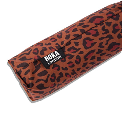 Roka Waterloo Umbrella Sustainable: Brown Mini Leopard at Bibelot Leek UK Stockist