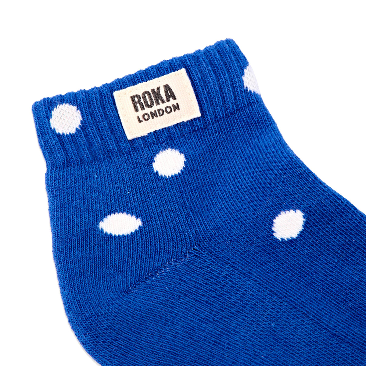 Roka Wembley Ankle Socks for Kids: Malibu Blue Dot at Bibelot Leek
