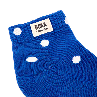 Roka Wembley Ankle Socks for Kids: Malibu Blue Dot at Bibelot Leek